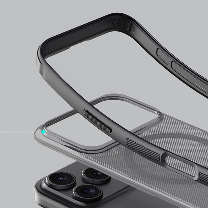 Super Frosted Shield Pro Magnetic Case IP17 Pro Transparent black