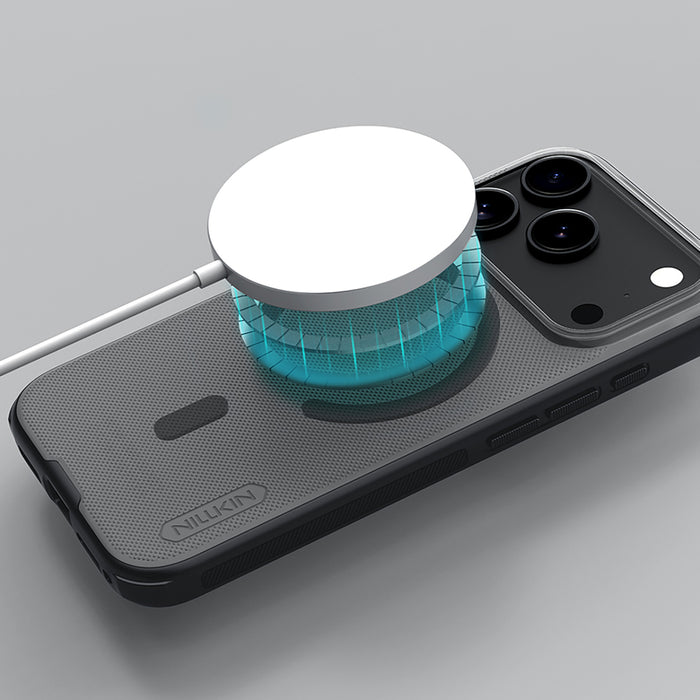 Super Frosted Shield Pro Magnetic Case IP17 Pro Transparent black