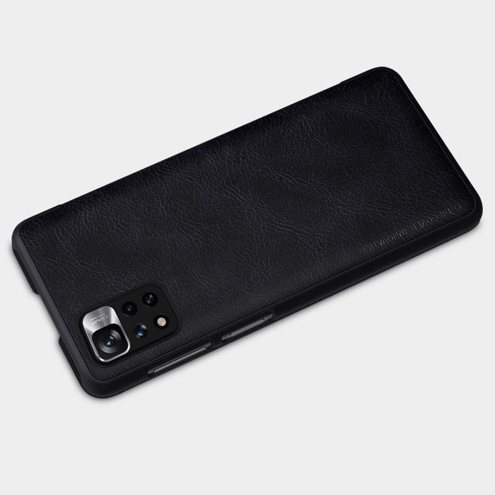 Nillkin Qin Case Case for Xiaomi Redmi Note 11 Pro+ (China) / Redmi Note 11 Pro (China) / Mi11i HyperCharge Camera Protector Holster Cover Flip Case Black