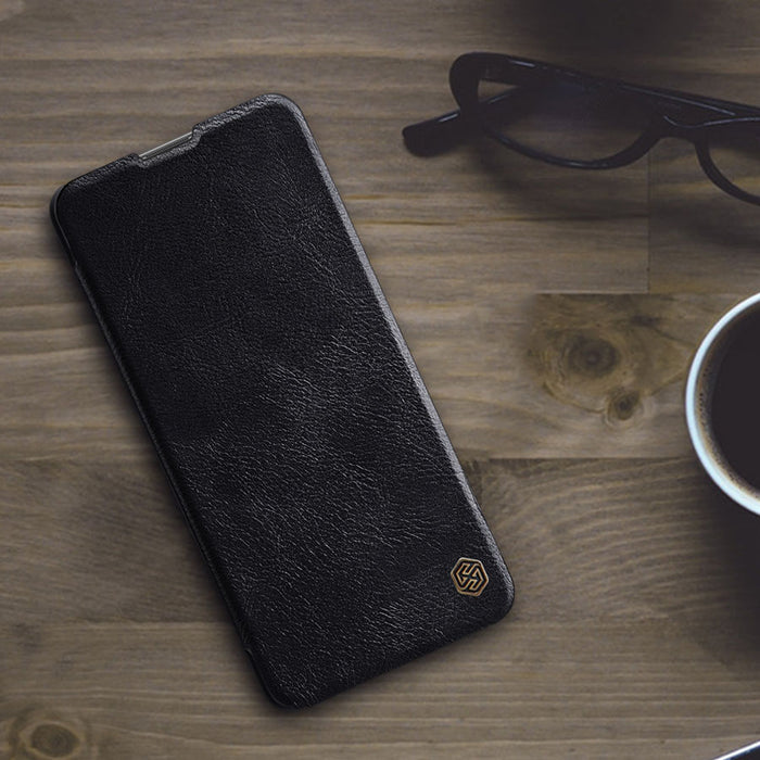 Nillkin Qin Case Case for Xiaomi Redmi Note 11 Pro+ (China) / Redmi Note 11 Pro (China) / Mi11i HyperCharge Camera Protector Holster Cover Flip Case Brown