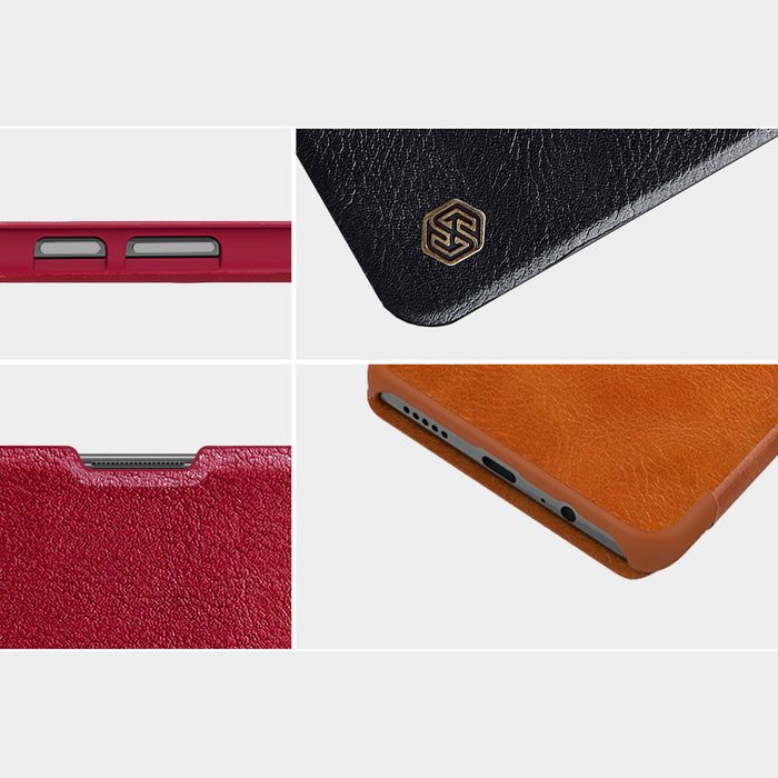 Nillkin Qin Case Case for Xiaomi Redmi Note 11 Pro+ (China) / Redmi Note 11 Pro (China) / Mi11i HyperCharge Camera Protector Holster Cover Flip Case Brown