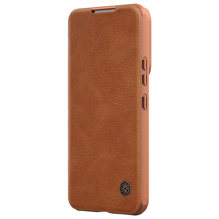 Nillkin Qin Leather Pro Case Case for Samsung Galaxy S22+ (S22 Plus) Camera Protector Holster Cover Flip Case Brown
