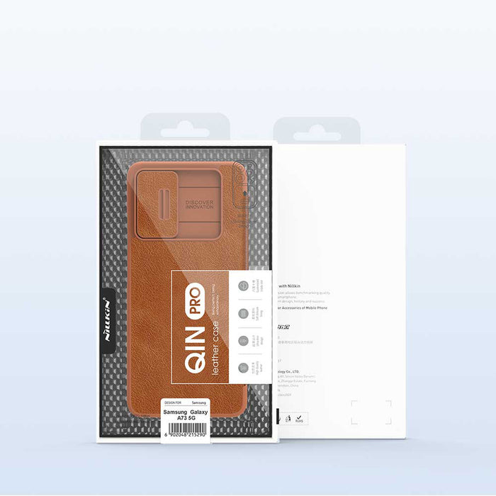 Nillkin Qin leather holster case for Samsung Galaxy A73 brown