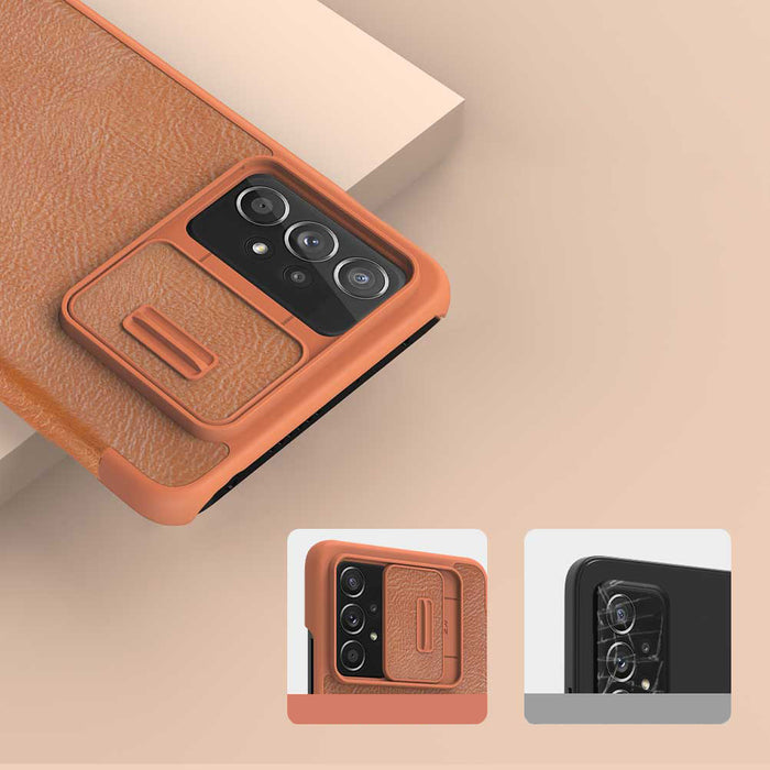 Nillkin Qin leather holster case for Samsung Galaxy A73 brown