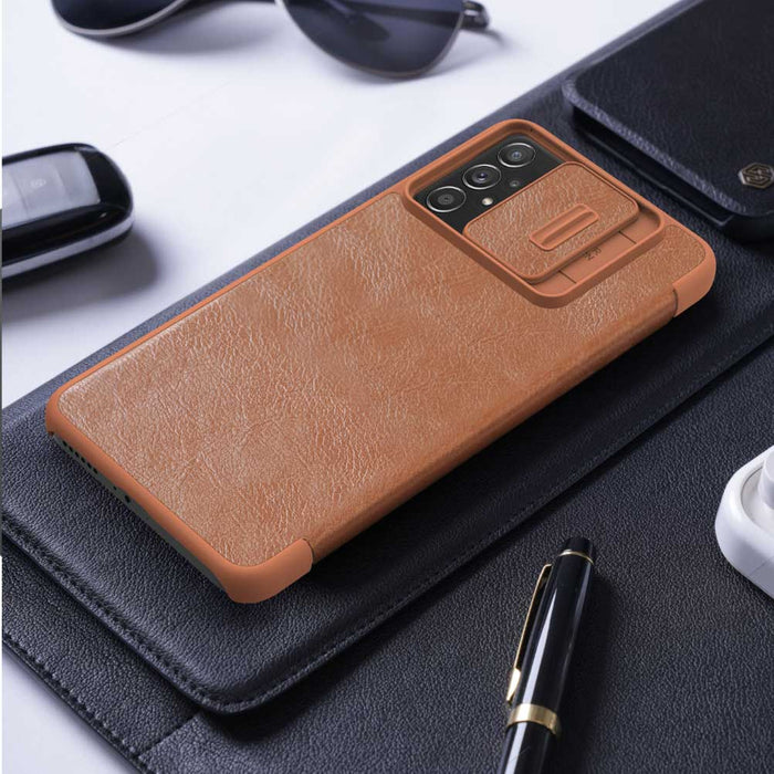 Nillkin Qin leather holster case for Samsung Galaxy A73 brown