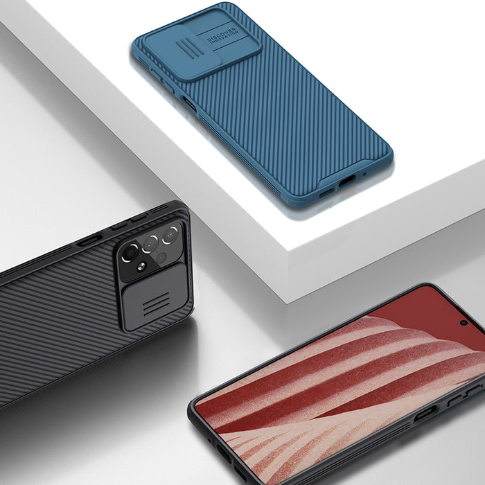 Nillkin CamShield Pro Case Armored Case Cover Camera Protector for Samsung Galaxy A73 Blue