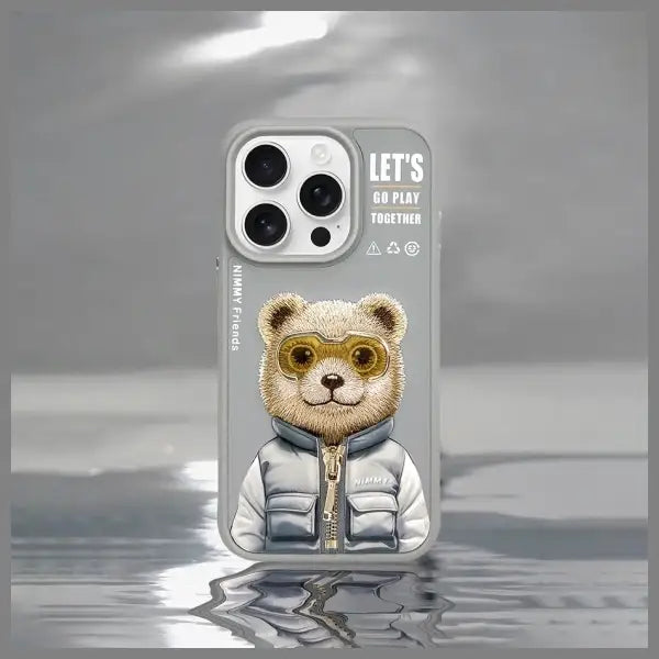 Nimmy Cool&Cute 2.0 Bear Case for iPhone 15 Pro - Gray - Cell phone cases and covers<<<HurtelXML