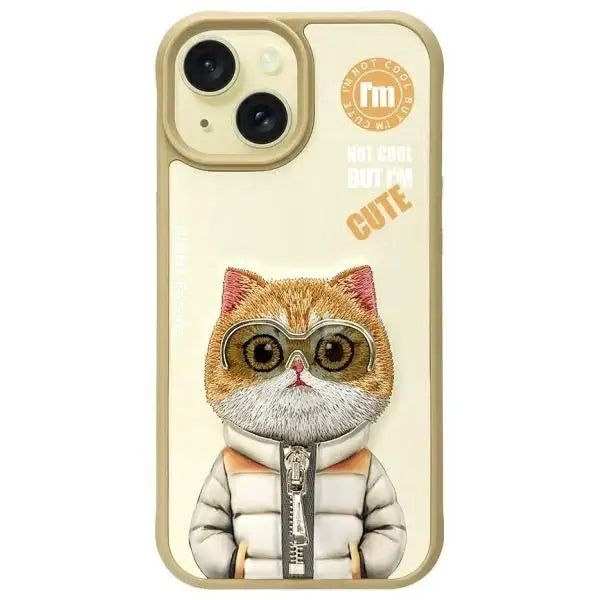 Nimmy Cool&Cute 2.0 Cat Case for iPhone 15 - Beige - Cell phone cases and covers<<<HurtelXML
