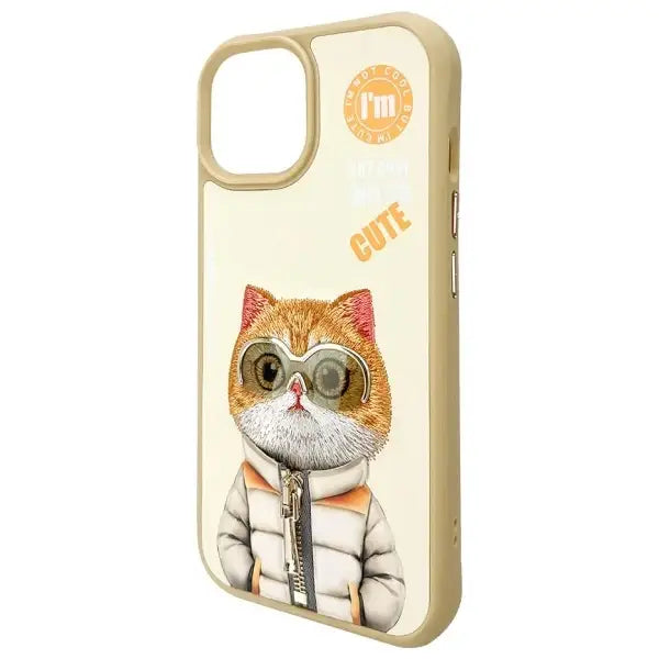Nimmy Cool&Cute 2.0 Cat Case for iPhone 15 - Beige - Cell phone cases and covers<<<HurtelXML