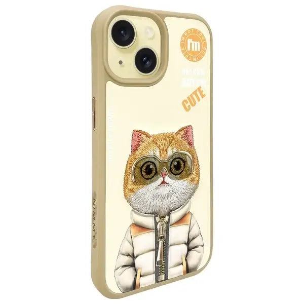 Nimmy Cool&Cute 2.0 Cat Case for iPhone 15 - Beige - Cell phone cases and covers<<<HurtelXML