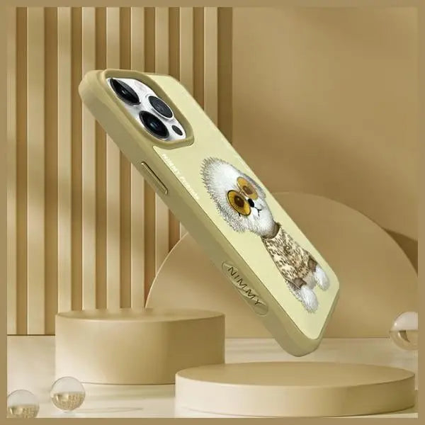 Nimmy Glasses Cool Case for iPhone 15 Pro - Beige - Cell phone cases and covers<<<HurtelXML