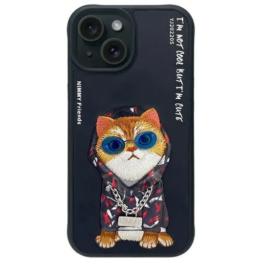 Nimmy Glasses Cool Cat case for iPhone 15 - black - Cell phone cases and covers<<<HurtelXML
