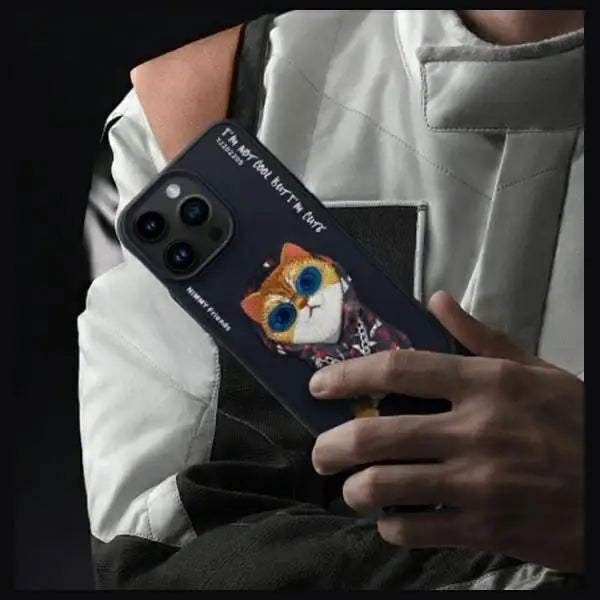 Nimmy Glasses Cool Cat Case for iPhone 15 Pro - Black - Cell phone cases and covers<<<HurtelXML