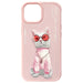 Nimmy Glasses Cool Cat iPhone 15 Case - Pink - Headphones and speakers<<<HurtelXML