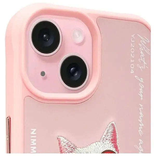 Nimmy Glasses Cool Cat iPhone 15 Case - Pink - Headphones and speakers<<<HurtelXML
