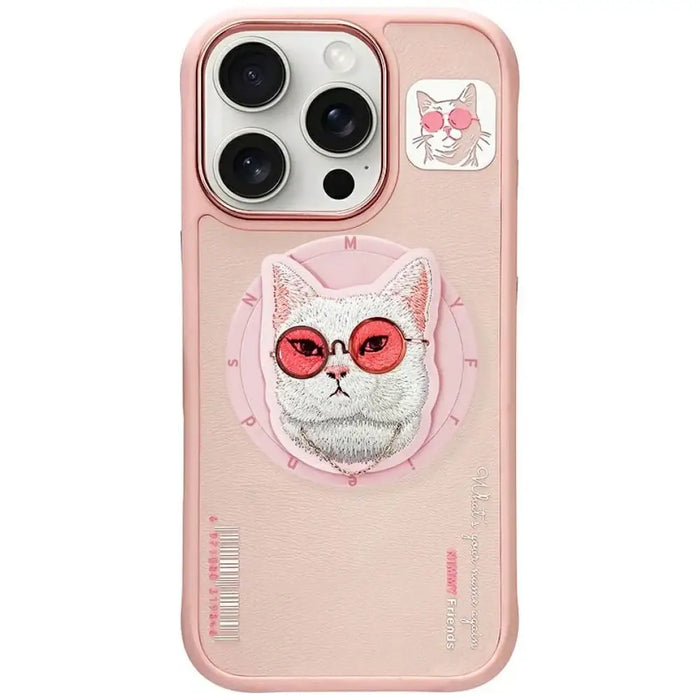Nimmy Glasses Cool Cat MagSafe Case for iPhone 16 Pro Max - Pink - Cell phone cases and covers<<<HurtelXML