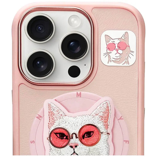 Nimmy Glasses Cool Cat MagSafe Case for iPhone 16 Pro - Pink - Cell phone cases and covers<<<HurtelXML