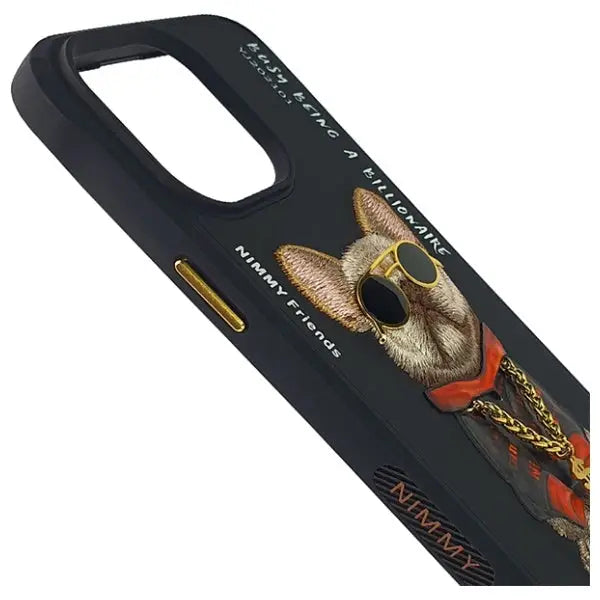 Nimmy Glasses Cool Dog Case for iPhone 15 Pro - Black - Cell phone cases and covers<<<HurtelXML