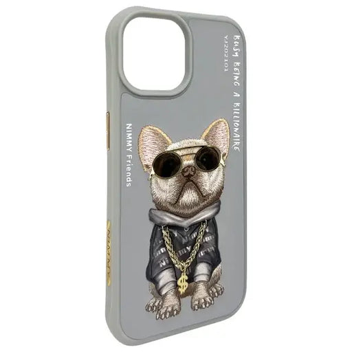 Nimmy Glasses Cool Dog iPhone 15 Case - Gray - Cell phone cases and covers<<<HurtelXML