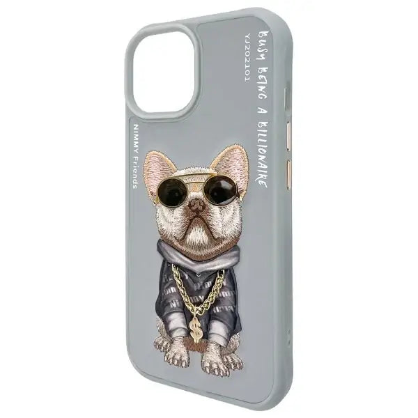 Nimmy Glasses Cool Dog iPhone 15 Case - Gray - Cell phone cases and covers<<<HurtelXML