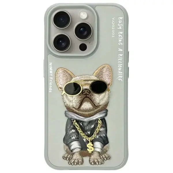 Nimmy Glasses Cool Dog iPhone 15 Pro Case - Gray - Cell phone cases and covers<<<HurtelXML