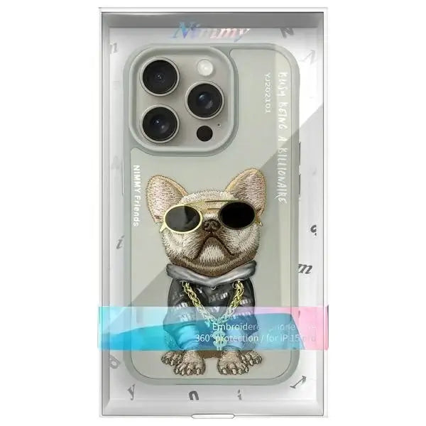 Nimmy Glasses Cool Dog iPhone 15 Pro Case - Gray - Cell phone cases and covers<<<HurtelXML