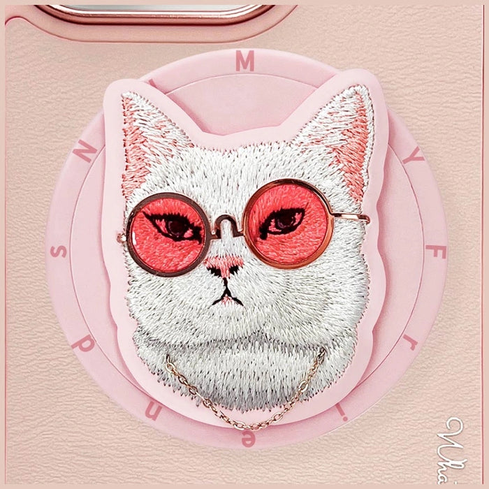 Nimmy Glasses Cool Cat MagSafe Case for iPhone 16 Pro Max - Pink