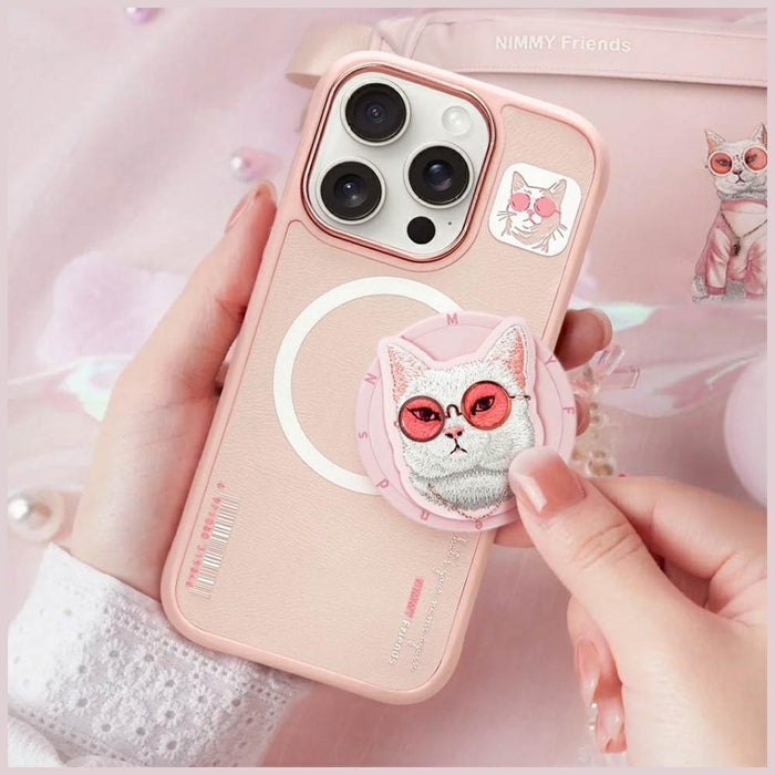 Nimmy Glasses Cool Cat MagSafe Case for iPhone 16 Pro - Pink