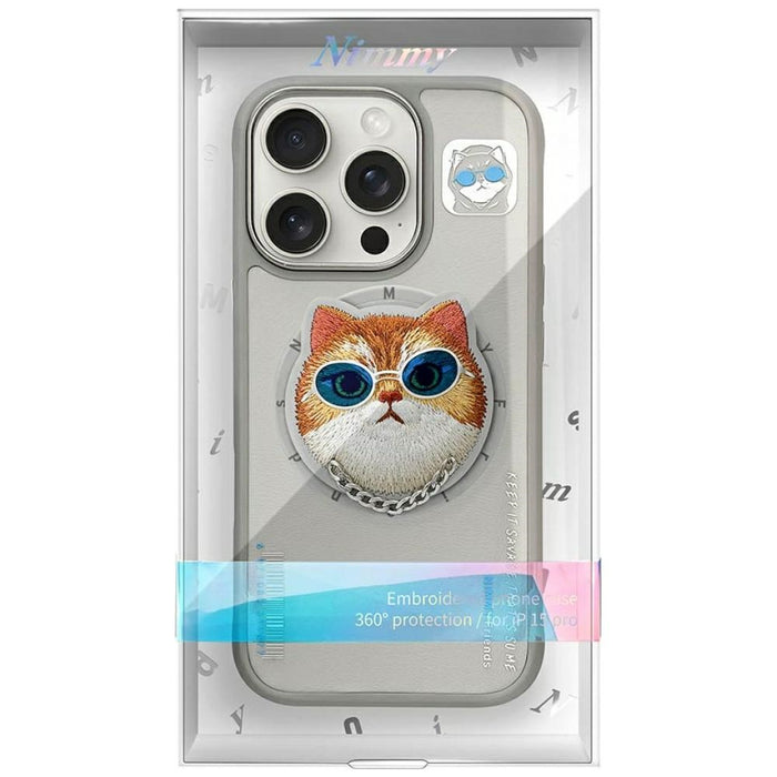 Nimmy Glasses Cool Cat MagSafe Case for iPhone 16 Pro - Gray