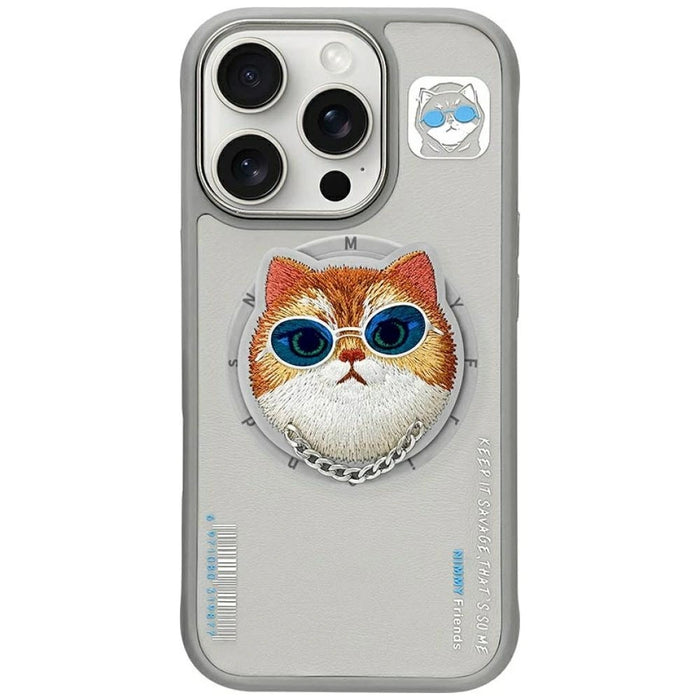Nimmy Glasses Cool Cat MagSafe Case for iPhone 16 Pro - Gray