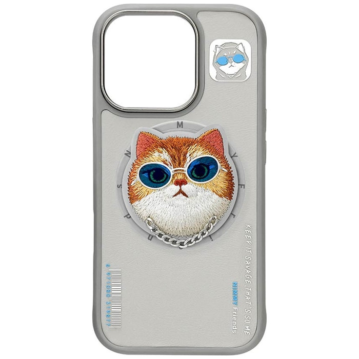 Nimmy Glasses Cool Cat MagSafe Case for iPhone 16 Pro - Gray