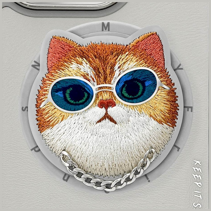 Nimmy Glasses Cool Cat MagSafe Case for iPhone 16 Pro - Gray
