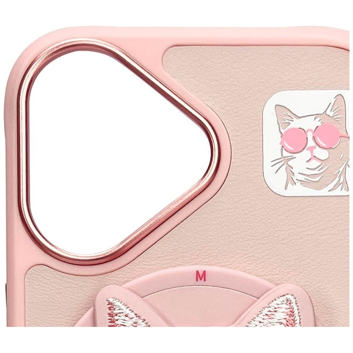 Nimmy Glasses Cool Cat MagSafe Case for iPhone 16 - Pink