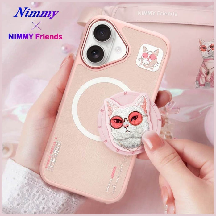 Nimmy Glasses Cool Cat MagSafe Case for iPhone 16 - Pink