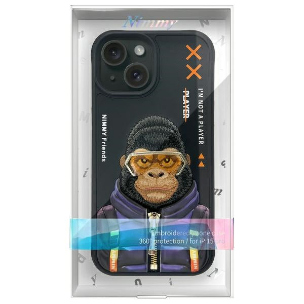 Nimmy Cool&amp;Cute 2.0 Monkey case for iPhone 15 - black