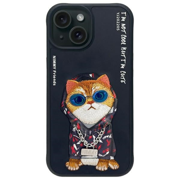 Nimmy Glasses Cool Cat case for iPhone 15 - black