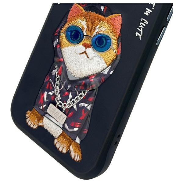 Nimmy Glasses Cool Cat case for iPhone 15 - black