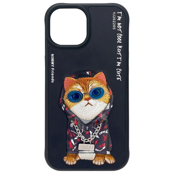 Nimmy Glasses Cool Cat case for iPhone 15 - black