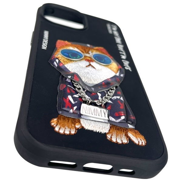Nimmy Glasses Cool Cat case for iPhone 15 - black