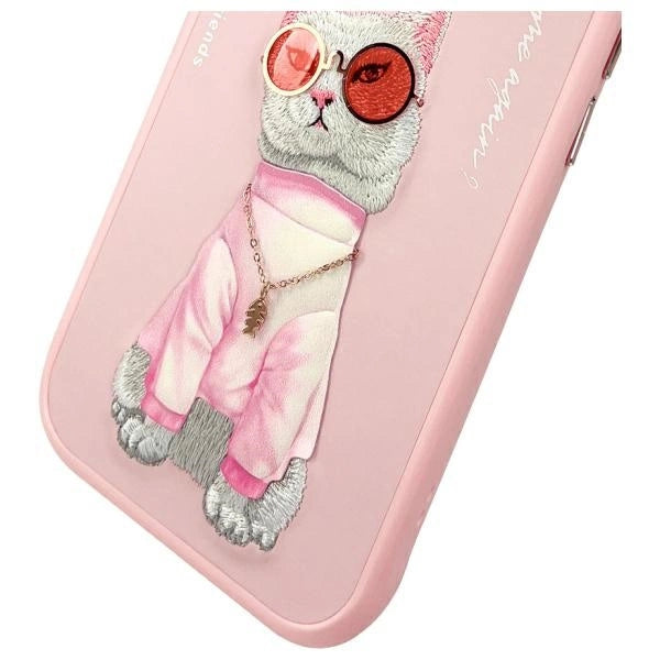 Nimmy Glasses Cool Cat iPhone 15 Case - Pink