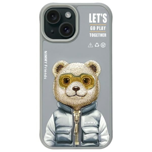 Nimmy Cool&amp;Cute 2.0 Bear Case for iPhone 15 - Gray