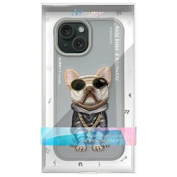 Nimmy Glasses Cool Dog iPhone 15 Case - Gray