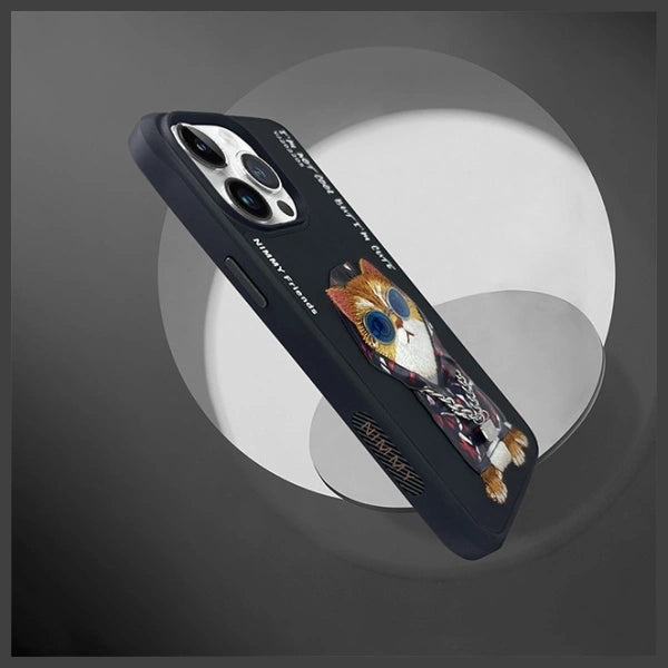 Nimmy Glasses Cool Cat Case for iPhone 15 Pro - Black