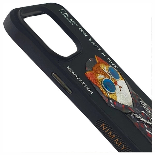 Nimmy Glasses Cool Cat Case for iPhone 15 Pro - Black