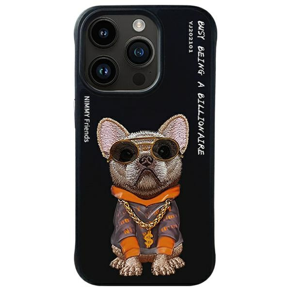 Nimmy Glasses Cool Dog Case for iPhone 15 Pro - Black