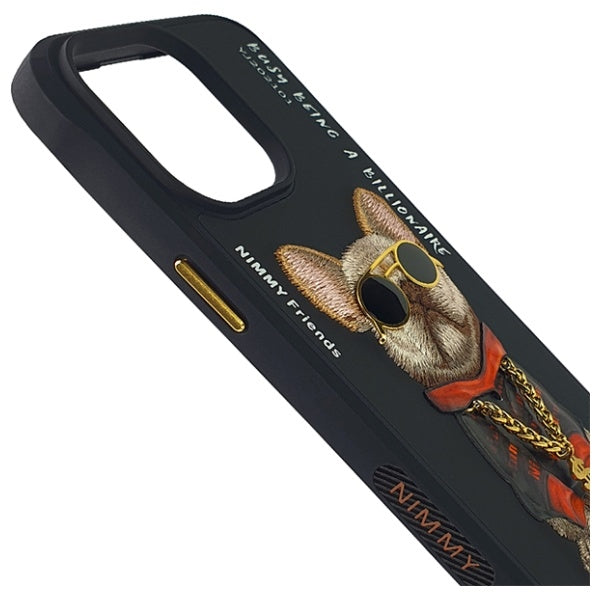 Nimmy Glasses Cool Dog Case for iPhone 15 Pro - Black