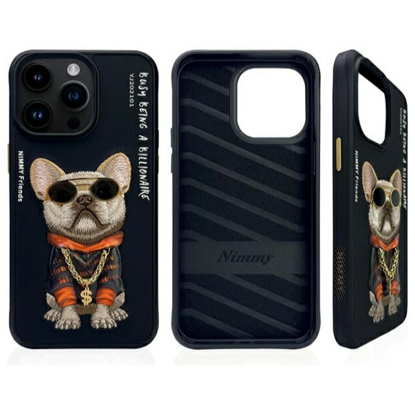 Nimmy Glasses Cool Dog Case for iPhone 15 Pro - Black