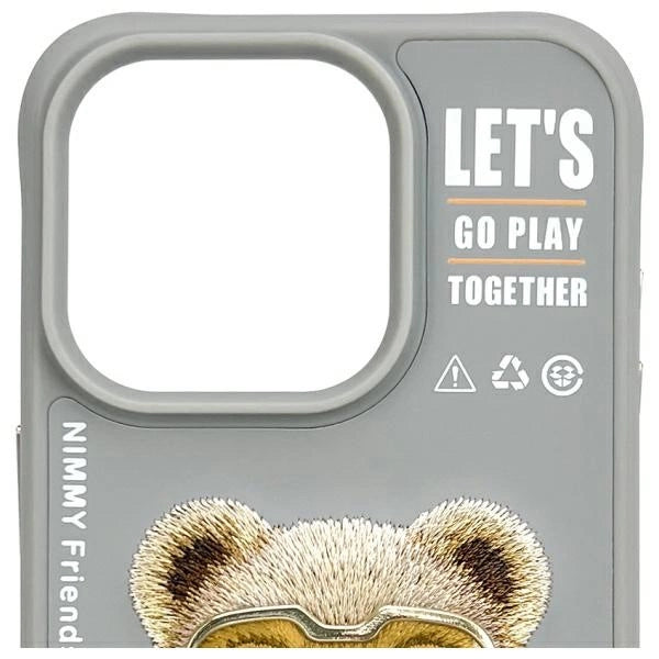 Nimmy Cool&amp;Cute 2.0 Bear Case for iPhone 15 Pro - Gray