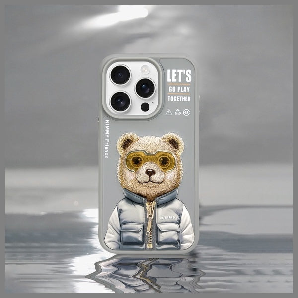 Nimmy Cool&amp;Cute 2.0 Bear Case for iPhone 15 Pro - Gray