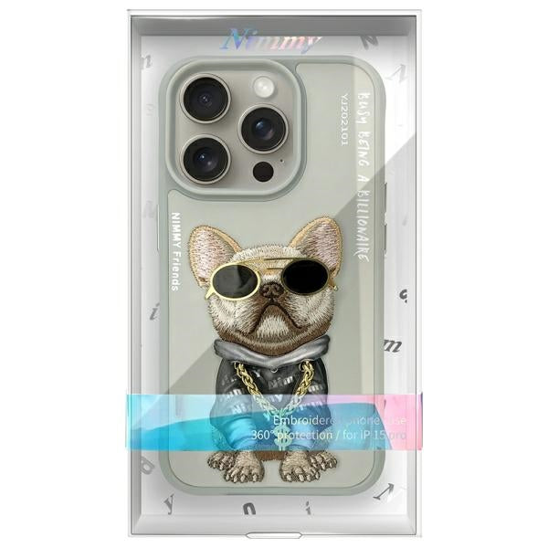 Nimmy Glasses Cool Dog iPhone 15 Pro Case - Gray